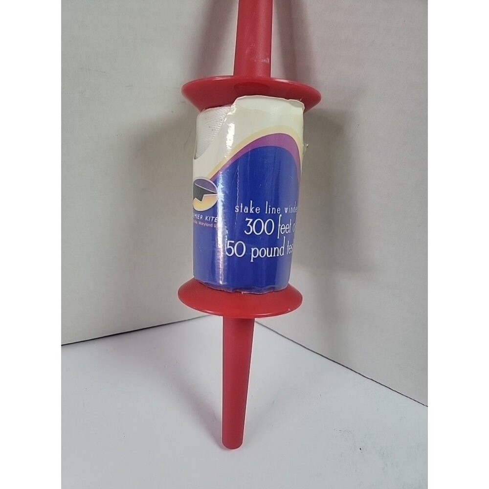 Premier Kites Stake Line Winder 300 Ft 50 Lb Test Kite Line Red #92350